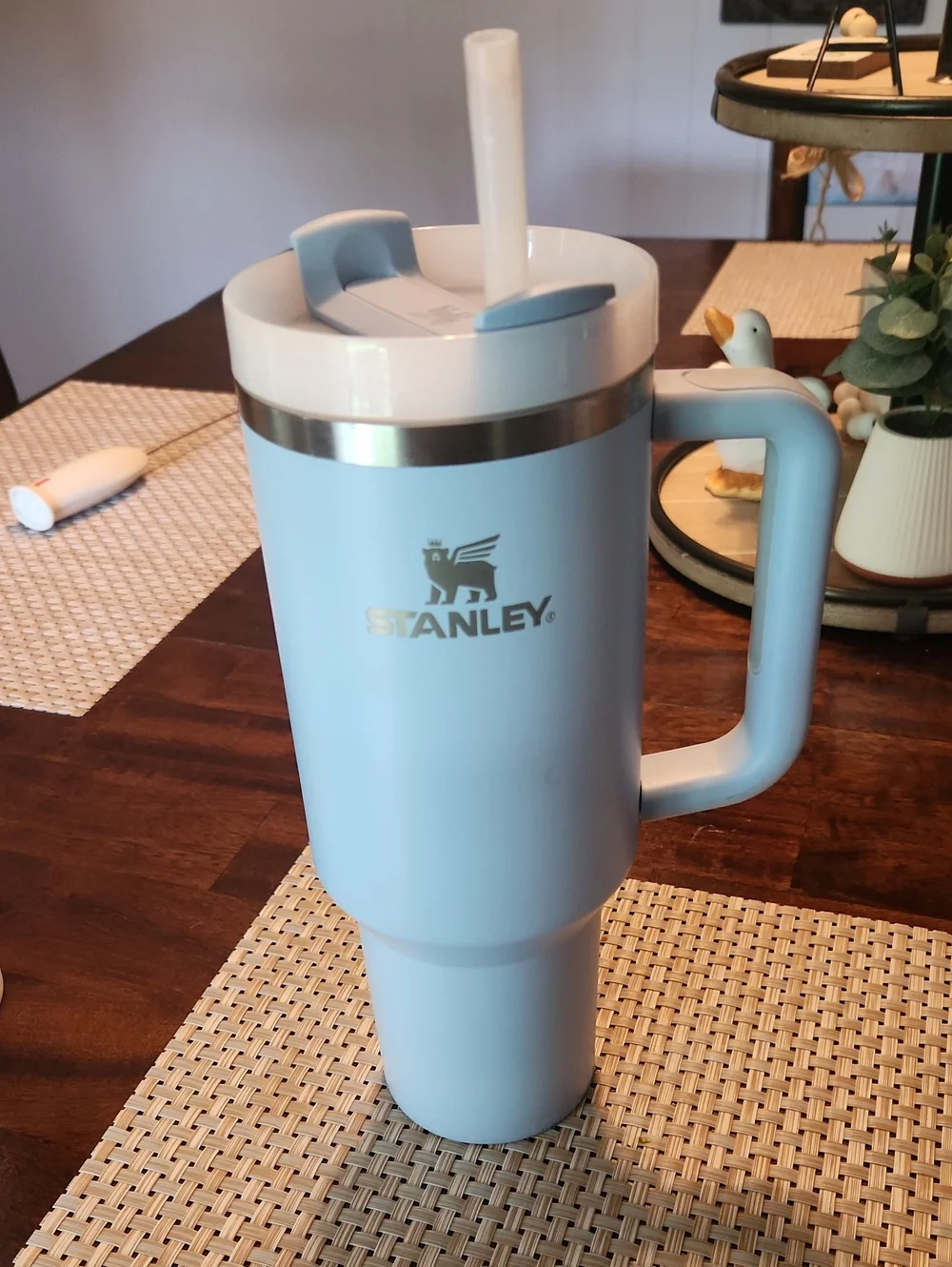 Stanley Light Blue 40 Oz Travel Tumbler with Handle and Straw Lid